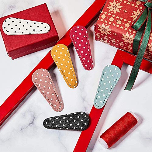 Idhadkc 6 Pieces Embroidery Scissors Sheath Polka Dot Scissors Protective Cover Scissors Leather Sheath for Scissors Protection - Image 4
