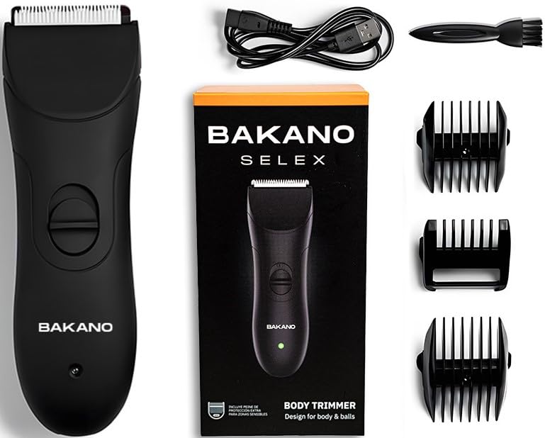 BAKANO SELEX ORIGINAL. Afeitadora Corporal para Hombre. Depiladora de cuerpo y partes Íntimas de Bakanostore. Recortadora vello Púbico, Genitales, Resistente al agua con Tecnologia Skinsafe (SELEX)