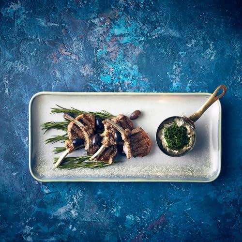 Genware Terra Porcelain Seafoam Narrow Rectangular Platter, 36cm, NR-PSF36, Pack of 6, 360 mm Length - Image 4