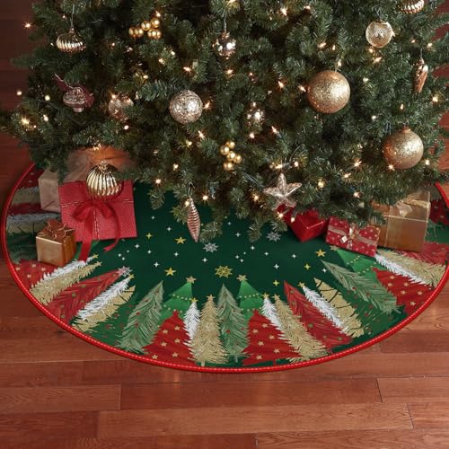 Jupe de sapin de Noël motif étoile vert grand format 122cm - 6