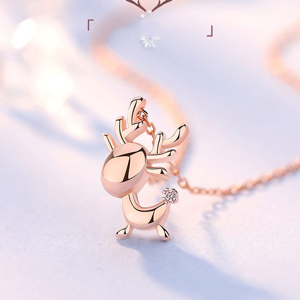 Collane con Ciondolo Squisite collane in Argento Sterling, collane for Donna, modellazione di Cervi, Le Gemme Scintillanti sulle collane con Ciondolo Coda