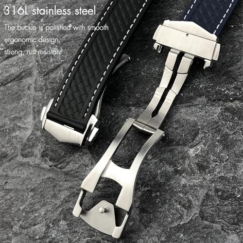 Bracelet FKM 20mm 21mm compatible Omega Aqua Terra 150M Worldtimer - 4