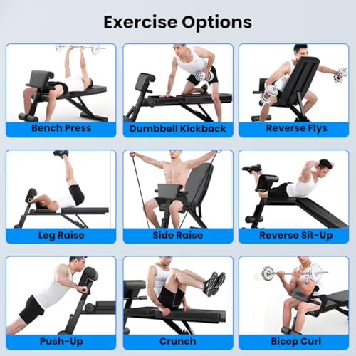 wuuhoo® Hantelbank Apex – Verstellbare Trainingsbank mit Resistenzbänder, Bizeps-Polster und ergonomischer Polsterung für vielseitiges Heimtraining – Bild 4