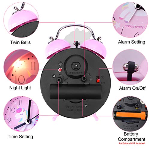 TCJJ Sveglia Silenziosa da Comodino a Batteria