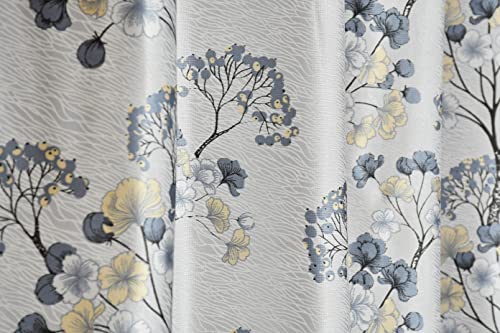 Image of Floral Print Semi-Sheer Curtains for Window 6 Feet, Pack of 1, Grey