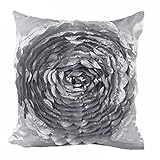 Tamaño 43 * 43 cm (17x17" ) Funda de almohada Cojín cuadrado cubierta 43 * 43cm lsmaa (Color : Silver)