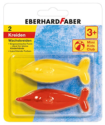 Eberhard Faber 523102 - Wachsmalkreiden in Delfinform, leuchtende Farben, ergonomisch geformt, in zwei Ausführungen erhältlich, für kreativen Malspaß