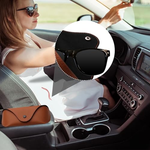 Image of Sunglass Eyeglass Case, Soft Eye Glasses Case for Men Women Adults, Portable Slim Reading Glasses Carrying Case