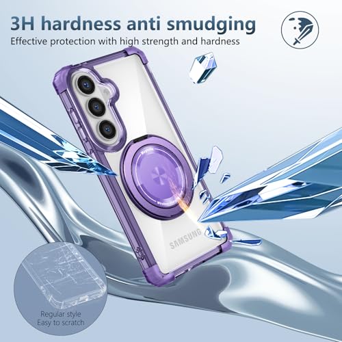 Funda Samsung S26 silicona morada a prueba de golpes YOUULAR 360 5