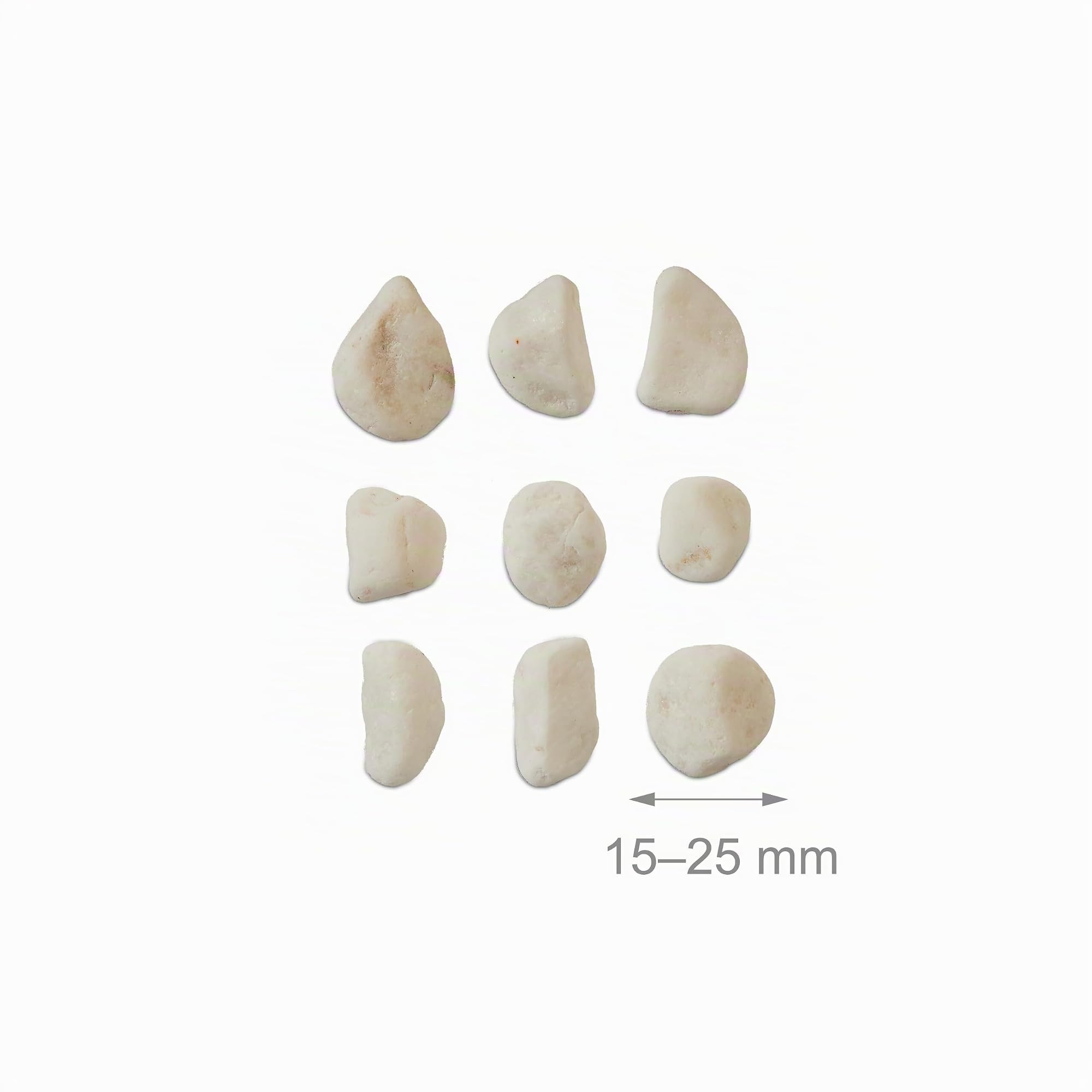 Relaxdays Graviers décoratifs pour Le Jardin, 5 kg, 15-25 mm, en marbre, Parterre, Pot de Fleurs, Tombe, Blanc