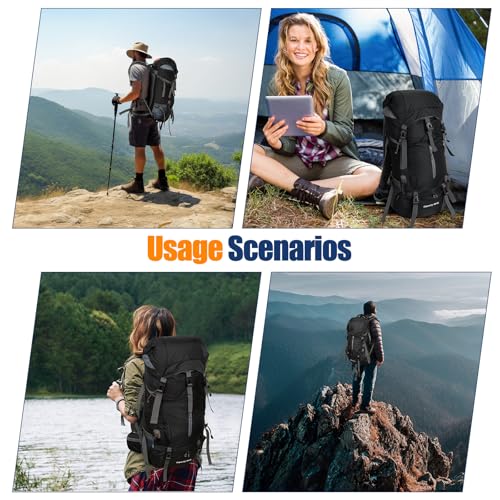 Cozary Sac à Dos Randonnée 70L Anti-Déchirure Imperméable avec Housse Pluie, Système Respirant pour Trekking Camping Randonnée – Image 6
