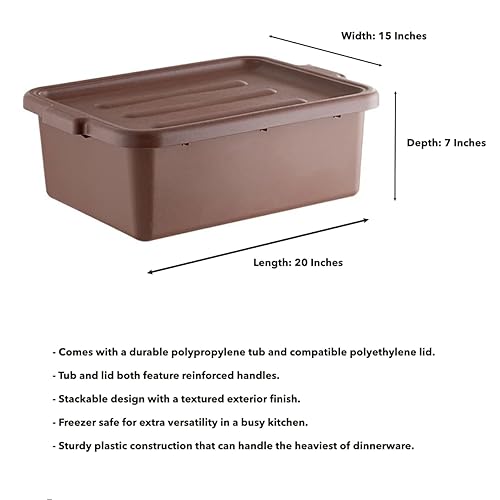 Miniatura 4 de Paquete de 12 tinas de polipropileno con tapa, caja de autobús duradera para uso profesional de alimentos, bañera de plástico para restaurante, caja