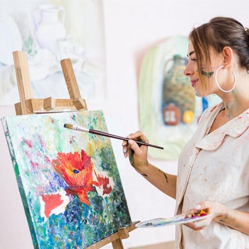 Koncci Leinwand zum Bemalen, 10 Stück Keilrahmen Leinwand Set (40x40 35x35 30x30 25x25 20x20cm), Weiße Leinwände zum bemalen für Acrylfarben Ölgemälde, Canvas für Anfänger und Künstler