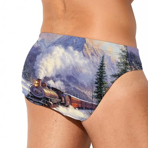 Steam Train Mens Swim Briefs Sexy Bikini Swimwear Bathing Suits Trunks3