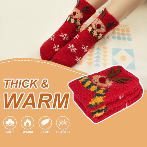 Image of Warm Cozy Valentines Gifts for Women-Fuzzy Socks, Warm Cozy Fluffy Super Soft Slipper Socks, Warm Socks for women,Free Size