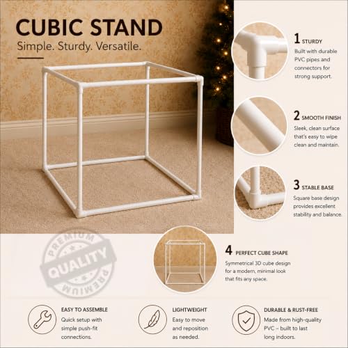 Image of SpecialYou White Cube Backdrop Stand for Decor, Ganpati Decoration Stand for Home, Decorations Stand for Backdrop for Pooja Room Decor Items, Ganapati Decoration Items for Home-6pcs