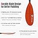 WONITAGO Kayak Paddle Premium Carbon Fiber Paddle with Reinforced PP + Fiberglass Blade, Floating Adjustable Kayaking Oars, 3 Piece, 220-240 cm/86-94 Inches Orange