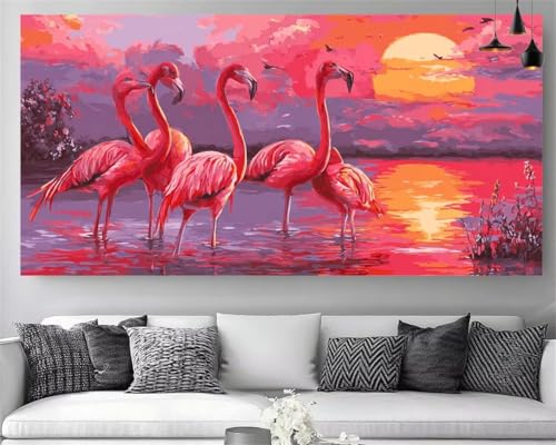Peinture Diamant Flamingo Grand Format : Retrouvez le Calme Intérieur en Créant