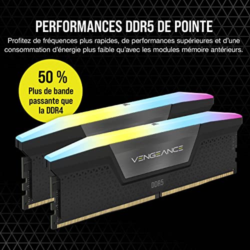 Mémoire RAM DDR5 CORSAIR Vengeance RGB 96Go 6800MHz Intel XMP 3.0 - vue 6