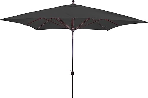 Vista 31 de Sombrilla octagonal de patio con inclinación automática para estante de sol de piscina, marco de aluminio resistente, tela Sunbrella, 98%