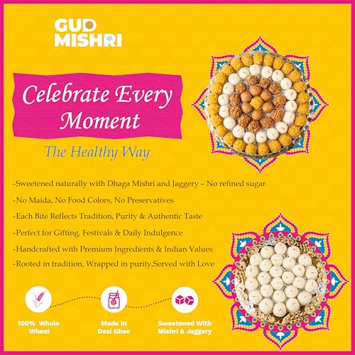 Image of Gud Mishri Coconut Laddu 250 Gm | Healthy Nariyal Ladoo with Milk & Gulkand | Sweetened with Mishri | No Refined Sugar Indian Mithai | Traditional Sweet Gift Box | MAP Packed for Freshness
