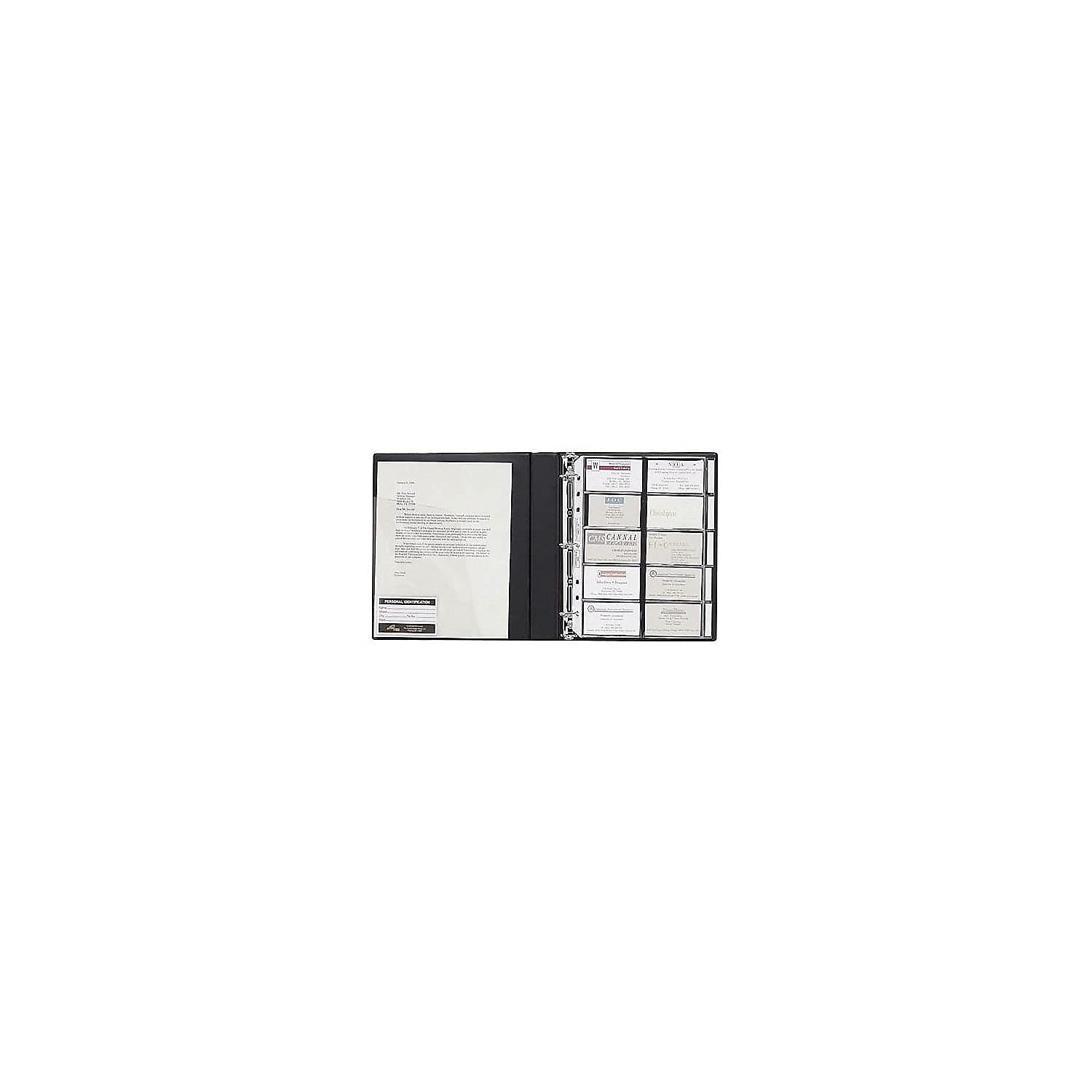 Anglers 303 3-Ring Business Card Binder 100 Card Cap 8-1/2