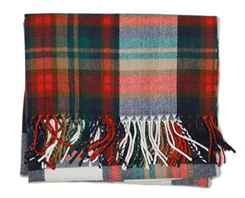 J.Crew Mercantile Women's Plaid Blanket Scarf (White Juniper Plaid)