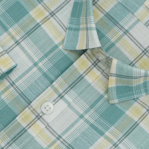 Image of GHPC Cotton Linen Checked Full Sleeves Regular Fit Shirt for Man