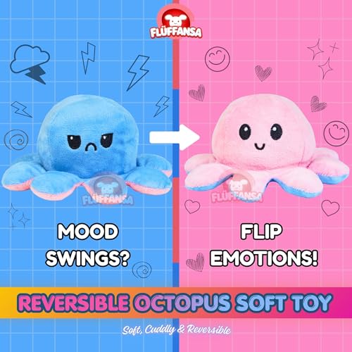 Image of Reversible Octopus Super Soft Toy | Travel, Nap or Play Companion | Birthday, Anniversary or Christmas Gift | Multicolour