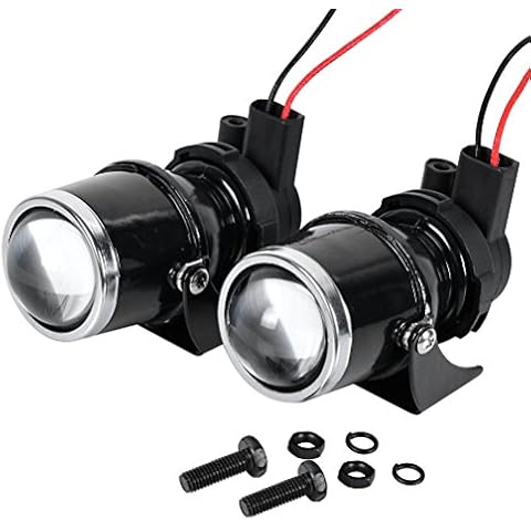 Astra Depot 2x 55W H3 Projector Glass Lens Driving Fog Lamp Light Halogen Bulb + Bracket Kit Cover