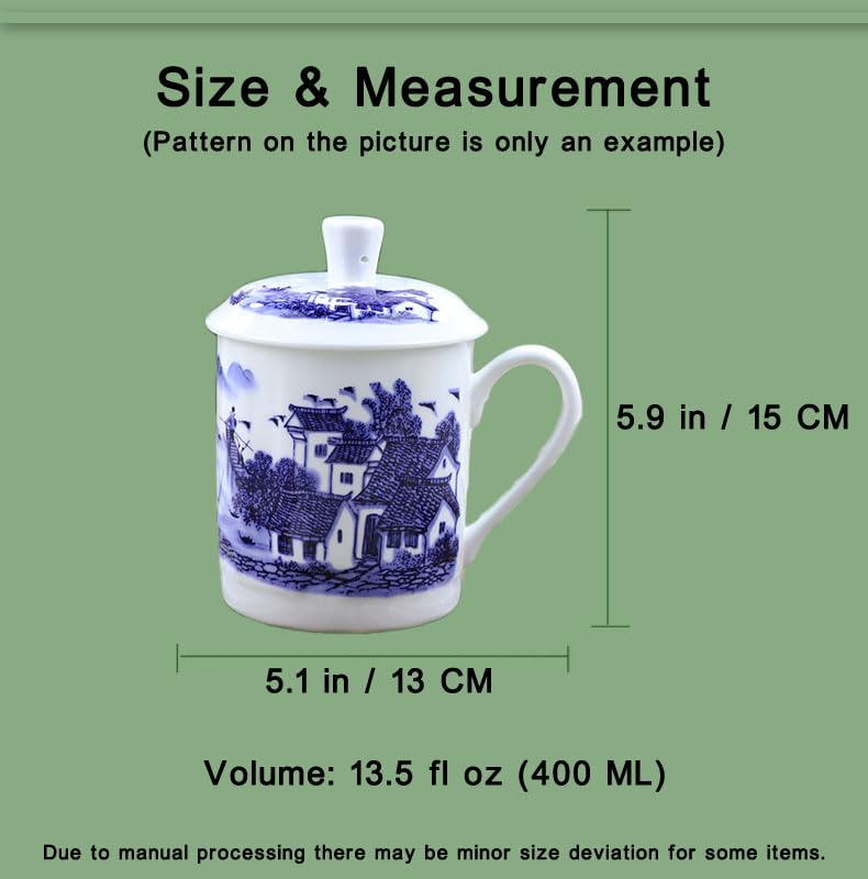 Taza de porcelana con tapa y colador 13.5 oz miniatura 4