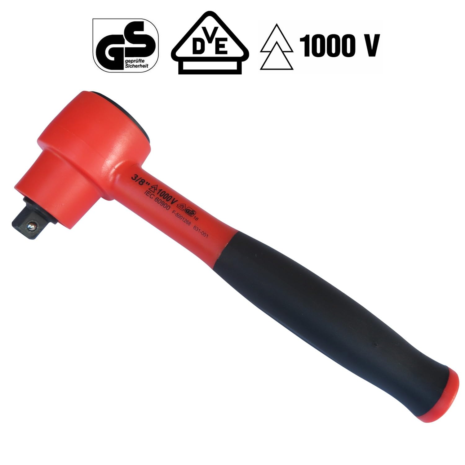 Set di chiavi a bussola SAE isolate da 1000 V, 20 pezzi da 3/8", 5 punte esagonali