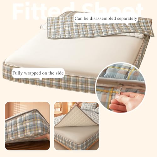 Protector de colchón 180x200 impermeable con cremallera de 6 lados lavable 8