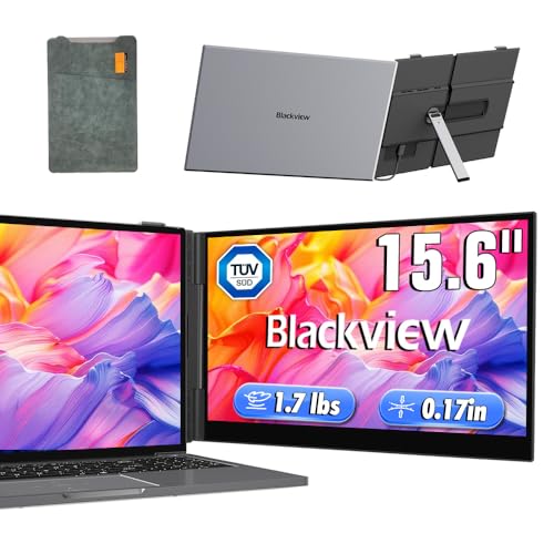 Image of Blackview Laptop Screen Extender 15.6 inch FHD, 1.7lbs Ultra-Light & 0.17 inch Ultra-Slim,100% sRGB, USB-C /HDMI, Built-in Speaker, TUV Low Blue Light, Plug & Play for Windows /Mac /Android /Switch-SCM8