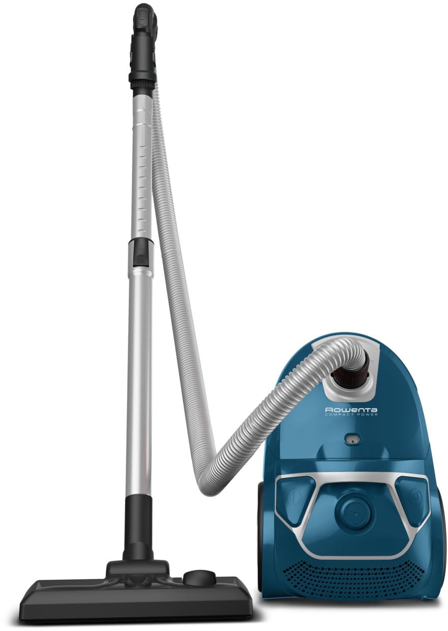 Rowenta RO3950 - Aspiradora con bolsa, 750 W = 2000 W, extremadamente silenciosa, filtro higiénico, con boquilla para parqué, color azul