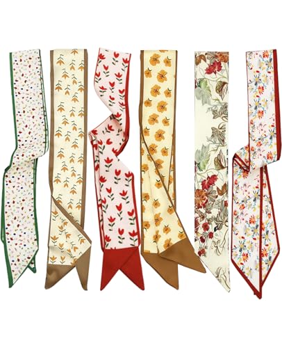 Hioyiwse Purse Scarf Handbags For Women Skinny Hair Neck Accessories Scarves With Bag Scarfs Handle Fashion Lightweight 37.8x 2.6inch 01