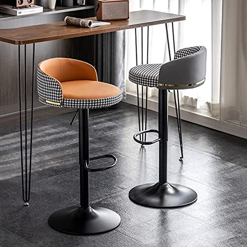 Tabourets de bar d'île de restaurant réglables et pivotants gris - 3