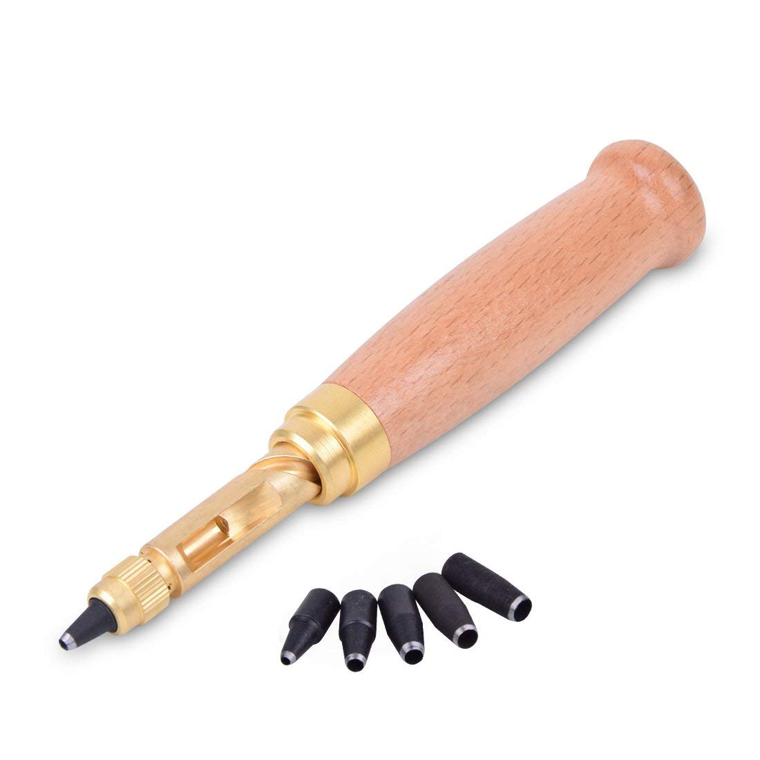 Perforatrice Automatica,Punzone Utensili in Pelle,6 Punte di Dimensioni,Strumento Pelle Punzoni Coltello per la Lavorazione del Cuoio o della Carta