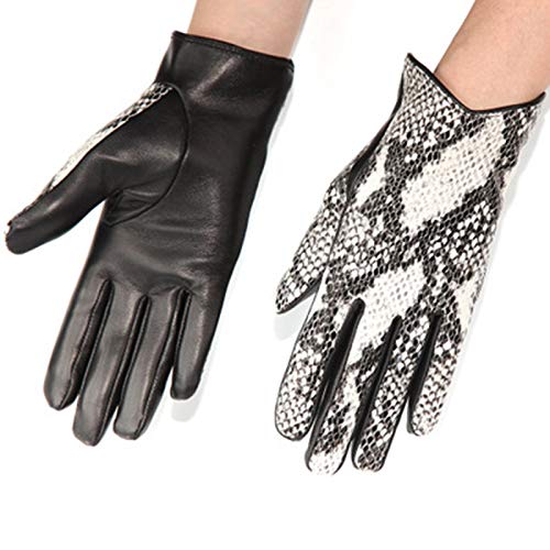 Handschuhe Echte Leder-Handschuhe weiche Warmer Touch Screen Handschuhe Thick einen.Kreislauf.durchmachentreibende Fäustlinge (Color : Snake Texture, Gloves Size : M)