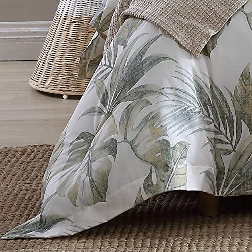 Juego de edredón de algodón verde reversible premium para una cama King elegante 5