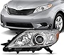 AKKON - For 11-17 Toyota Sienna XL30 Chrome Housing Factory Style Projector Headlight Lamp (Driver Left Side Only)