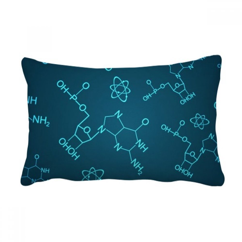 Oreiller lombaire structure moléculaire bleu coussin de canapé imprimé