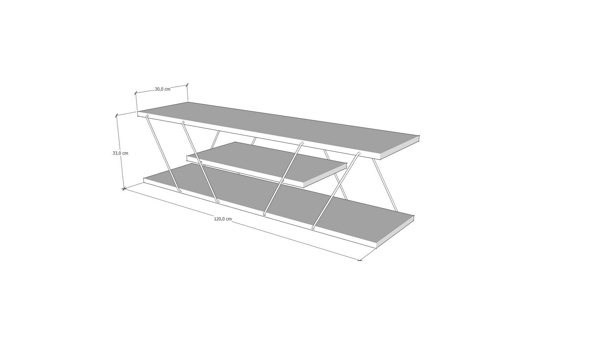 Dmora - Mobile porta TV Lysithea, Credenza da soggiorno, Armadio basso per TV, Base parete attrezzata, 120x30h33 cm, Antracite e Grigio
