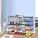WEWE Metallo Portascarpe,salvaspazio Guardaroba Scarpiera Scaffali Durevole Portascarpe Organizer-b 83x19x75cm(33x7x30inch)