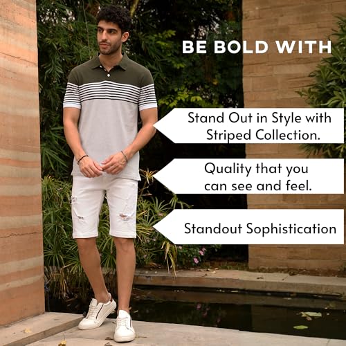 Image of fanideaz Branded Mens Half Sleeve Cotton Striped Polo T-Shirt for Mens || Polo Tshirt for Men || Branded Tshirt for Men