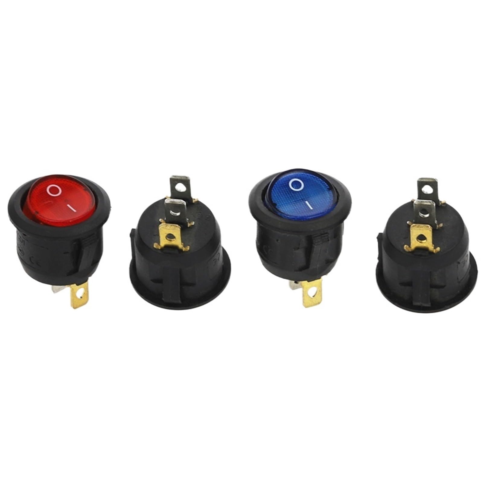 100 pezzi KCD1 ON/OFF Interruttore a bilanciere rotondo LED illuminato Cruscotto auto Cruscotto Barca Furgone 12-24v 110v-250v(Mixed 100Pcs,12-24v)