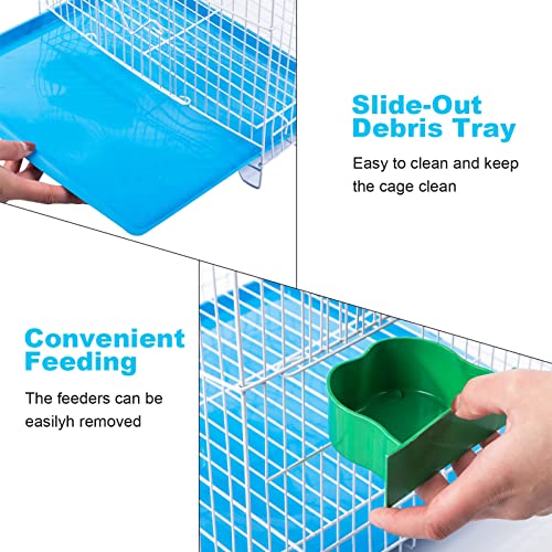 Small-Bird-Travel-Cage-Lightweight-Small-Birds-Starter-Kit-with-Birdcages-and-Accessories-Great-for-Parakeets-Lovebirds-Parrotlets-Finches-Canaries-Blue-Removable-Plastic-Tray-Include