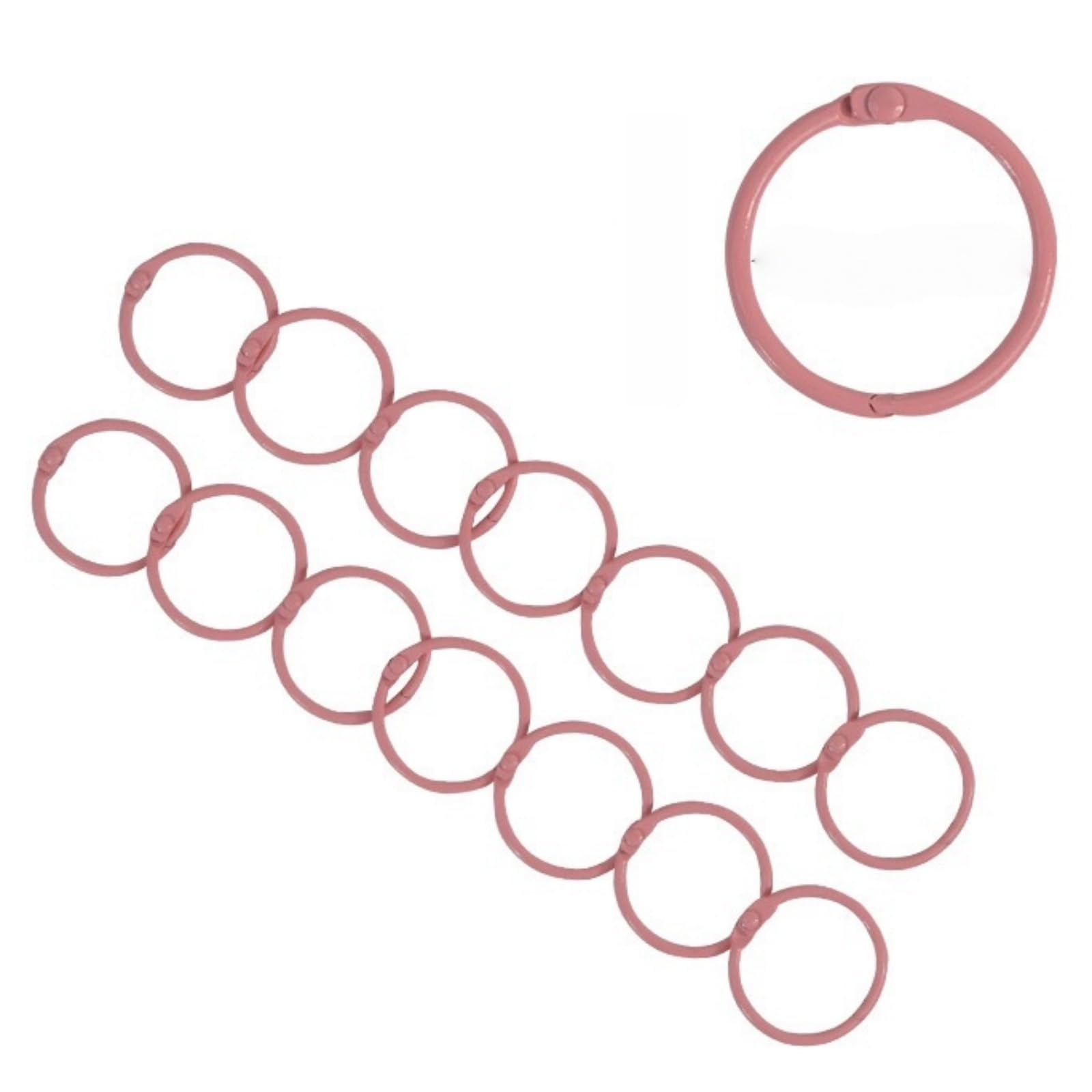 YDHSIKK Metal Book Rings, Pack of 40 Multicolor Metal Binder Rings, 1 Inch for Flashcards, Index Cards, Keychains(Pink - 1Inch/25mm)