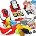 Bozaap Jeu de rôle pour Enfants Jouet supermarché Caisse enregistreuse Set Jouer à la Caisse caissière Jouets éducatifs avec Calculatrice, Scanner de Travail, Carte de crédit