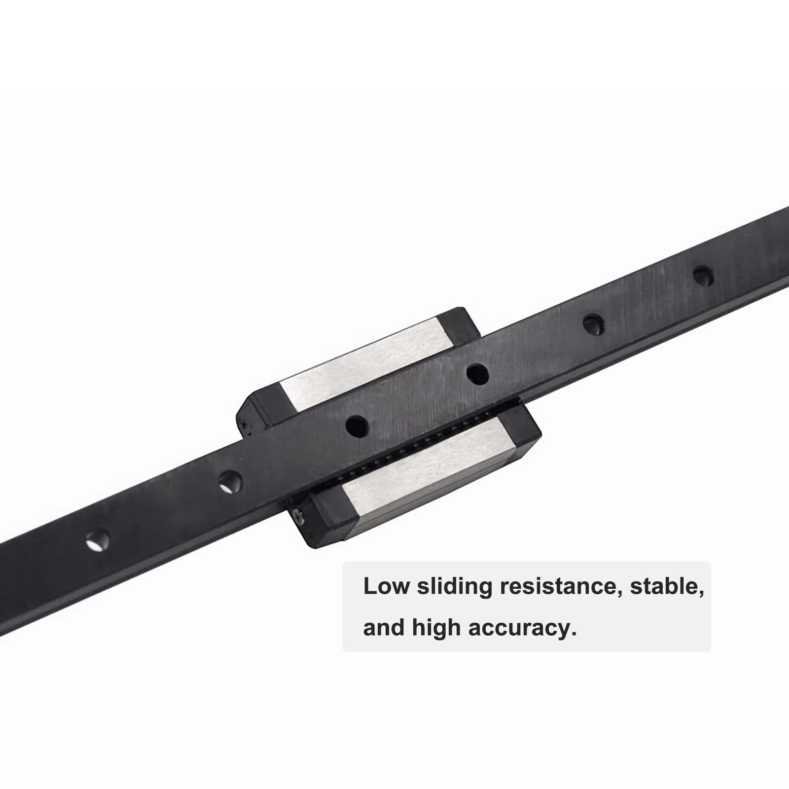 KGTCN Guida Lineare Da 12 Mm, MGN12, Lunghezza 350 Mm, Rivestimento Nero, In Miniatura, Guida Lineare Con 1 Pezzo MGN12H, In Acciaio Inox, Per